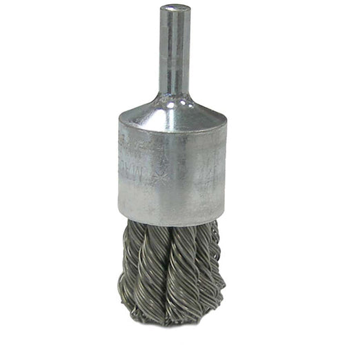 Vortec Pro 3/4″ Knot Wire End Brush, .020″ Steel Fill, 1/4″ Stem, Retail Pack - Eagle Tool & Supply