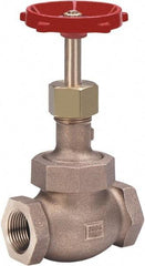 Milwaukee Valve - 1-1/4" Pipe, Threaded (NPT) Ends, Bronze Integral Globe Valve - Bronze Disc, Union Bonnet, 600 psi WOG, 300 psi WSP, Class 300 - Eagle Tool & Supply