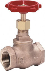 Milwaukee Valve - 1" Pipe, Threaded (NPT) Ends, Bronze Integral Globe Valve - Bronze Disc, Threaded Bonnet, 200 psi WOG, 125 psi WSP, Class 125 - Eagle Tool & Supply