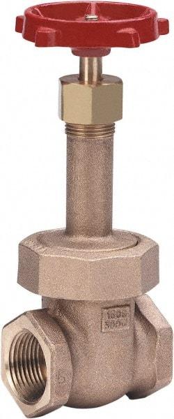 Milwaukee Valve - 1-1/2" Pipe, Class 150, Threaded (NPT) Bronze Solid Wedge Gate Valve - 300 WOG, 150 WSP, Union Bonnet, For Use with Water, Oil & Gas - Eagle Tool & Supply