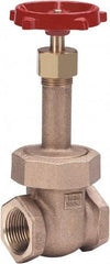 Milwaukee Valve - 1/2" Pipe, Class 150, Threaded (NPT) Bronze Solid Wedge Gate Valve - 300 WOG, 150 WSP, Union Bonnet, For Use with Water, Oil & Gas - Eagle Tool & Supply