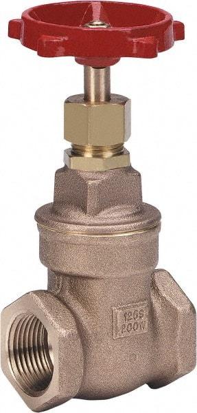 Milwaukee Valve - 3/8" Pipe, Class 125, Threaded (NPT) Bronze Solid Wedge Stem Gate Valve - 200 WOG, 125 WSP, Threaded Bonnet, For Use with Water, Oil & Gas - Eagle Tool & Supply