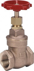 Milwaukee Valve - 3/8" Pipe, Class 125, Threaded (NPT) Bronze Solid Wedge Stem Gate Valve - 200 WOG, 125 WSP, Threaded Bonnet, For Use with Water, Oil & Gas - Eagle Tool & Supply