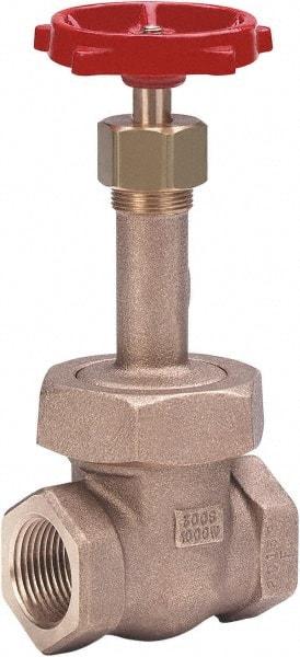 Milwaukee Valve - 1/4" Pipe, Class 300, Threaded (NPT) Bronze Solid Wedge Gate Valve - 1,000 WOG, 300 WSP, Union Bonnet, For Use with Water, Oil & Gas - Eagle Tool & Supply