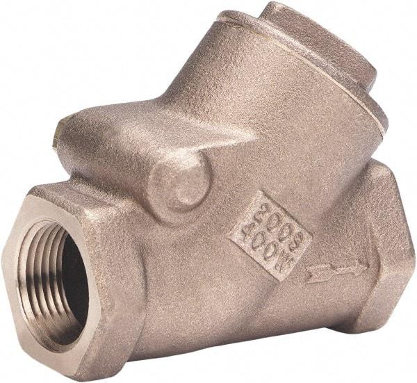 Milwaukee Valve - 1-1/4" Bronze Check Valve - Check Valve, Threaded (NPT), 400 WOG - Eagle Tool & Supply