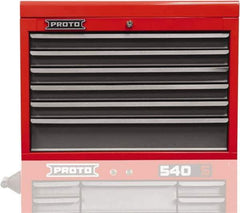 Proto - 6 Drawer Top Tool Chest - 27" Wide x 18" Deep x 19" High, Steel, Safety Red/Gray - Eagle Tool & Supply