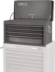 Proto - 4 Drawer Top Tool Chest - 27" Wide x 12" Deep x 15" High, Steel, Gray - Eagle Tool & Supply