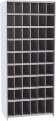Hallowell - 54 Bin Closed Industrial Bin Shelving - 36 Inch Overall Width x 24 Inch Overall Depth x 87 Inch Overall Height, Gray Metal Bins - Eagle Tool & Supply