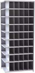 Hallowell - 54 Bin Closed Industrial Bin Shelving - 36 Inch Overall Width x 24 Inch Overall Depth x 87 Inch Overall Height, Gray Metal Bins - Eagle Tool & Supply