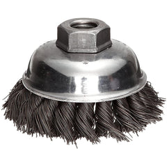 ‎Vortec Pro 3-1/2″ Crimped Wire Cup Brush, .014″ Steel Fill, 5/8″-11 UNC Nut, Retail Pack - Eagle Tool & Supply