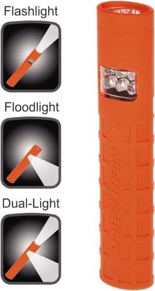 Bayco - LED Bulb, Industrial/Tactical Flashlight - Red Polycarbonate Body, AAA Batteries - Eagle Tool & Supply