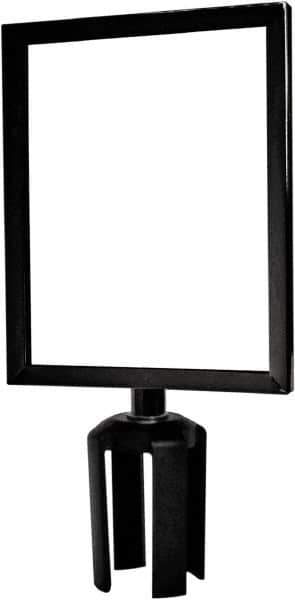 Tensator - 11-1/2" High x 11-1/2" Long x 9" Wide Barrier Sign Frame - Powder Coated Steel, Satin Black Finish, Satin Black, Use with Tensabarrier - Eagle Tool & Supply