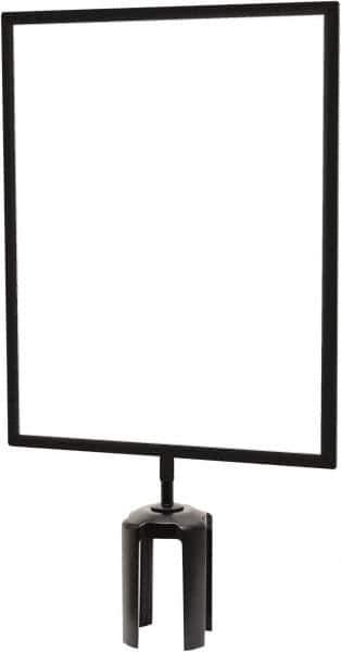 Tensator - 14-1/2" High x 14-1/2" Long x 11-1/2" Wide Barrier Sign Frame - Powder Coated Steel, Satin Black Finish, Satin Black, Use with Tensabarrier - Eagle Tool & Supply