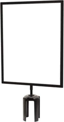 Tensator - 14-1/2" High x 14-1/2" Long x 11-1/2" Wide Barrier Sign Frame - Powder Coated Steel, Satin Black Finish, Satin Black, Use with Tensabarrier - Eagle Tool & Supply