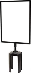 Tensator - 11-1/2" High x 11-1/2" Long x 7-1/2" Wide Barrier Sign Frame - Powder Coated Steel, Satin Black Finish, Satin Black, Use with Tensabarrier - Eagle Tool & Supply