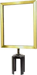 Tensator - 11-1/2" High x 11-1/2" Long x 9" Wide Barrier Sign Frame - Powder Coated Steel, Satin Brass Finish, Satin Brass, Use with Tensabarrier - Eagle Tool & Supply
