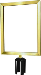 Tensator - 14-1/2" High x 14-1/2" Long x 11-1/2" Wide Barrier Sign Frame - Powder Coated Steel, Satin Brass Finish, Satin Brass, Use with Tensabarrier - Eagle Tool & Supply