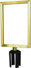 Tensator - 11-1/2" High x 11-1/2" Long x 7-1/2" Wide Barrier Sign Frame - Powder Coated Steel, Satin Brass Finish, Satin Brass, Use with Tensabarrier - Eagle Tool & Supply