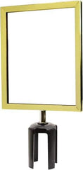 Tensator - 11-1/2" High x 11-1/2" Long x 9" Wide Barrier Sign Frame - Powder Coated Steel, Polished Brass Finish, Polished Brass, Use with Tensabarrier - Eagle Tool & Supply