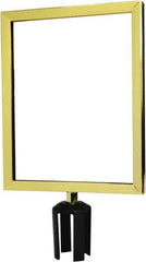 Tensator - 14-1/2" High x 14-1/2" Long x 11-1/2" Wide Barrier Sign Frame - Powder Coated Steel, Polished Brass Finish, Polished Brass, Use with Tensabarrier - Eagle Tool & Supply
