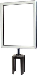 Tensator - 11-1/2" High x 11-1/2" Long x 9" Wide Barrier Sign Frame - Powder Coated Steel, Polished Chrome Finish, Polished Chrome, Use with Tensabarrier - Eagle Tool & Supply