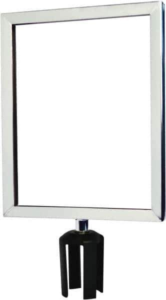 Tensator - 14-1/2" High x 14-1/2" Long x 11-1/2" Wide Barrier Sign Frame - Powder Coated Steel, Polished Chrome Finish, Polished Chrome, Use with Tensabarrier - Eagle Tool & Supply