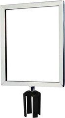 Tensator - 14-1/2" High x 14-1/2" Long x 11-1/2" Wide Barrier Sign Frame - Powder Coated Steel, Polished Chrome Finish, Polished Chrome, Use with Tensabarrier - Eagle Tool & Supply