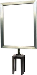 Tensator - 11-1/2" High x 11-1/2" Long x 9" Wide Barrier Sign Frame - Powder Coated Steel, Satin Chrome Finish, Satin Chrome, Use with Tensabarrier - Eagle Tool & Supply