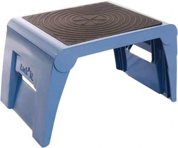 Cramer - 11" High, Navy Folding Step Stool - High Density Plastic, 250 Lb Capacity, Type I Industry Rating - Eagle Tool & Supply