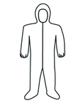 White SMMMS Coverall w/ Zipper Front, Hood, Boots & Elastic Wrists Large - Eagle Tool & Supply