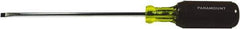 Paramount - 5/16" Blade Width, 9-27/32" OAL Standard Slotted Screwdriver - 6" Blade Length, Round Shank, Acetate with Rubber Grip Handle - Eagle Tool & Supply