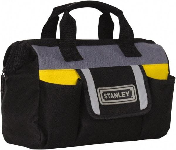 Stanley - Black & Yellow Polyester Tool Bag - 12" Wide x 5" Deep x 10" High - Eagle Tool & Supply