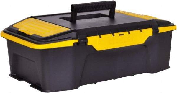 Stanley - 2 Compartment Tool Organizer - 19-7/8" Wide x 12-1/4" Deep x 6-5/8" High, Plastic, Black/Yellow - Eagle Tool & Supply