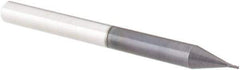 Accupro - 1/64", 1/32" LOC, 1/8" Shank Diam, 1-1/2" OAL, 4 Flute, Solid Carbide Square End Mill - Single End, AlTiN Finish, Spiral Flute, 30° Helix, Centercutting, Right Hand Cut, Right Hand Flute - Eagle Tool & Supply