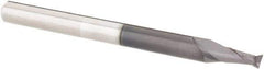 Accupro - 5/64", 5/32" LOC, 1/8" Shank Diam, 1-1/2" OAL, 2 Flute, Solid Carbide Square End Mill - Single End, AlTiN Finish, Spiral Flute, 30° Helix, Centercutting, Right Hand Cut, Right Hand Flute - Eagle Tool & Supply