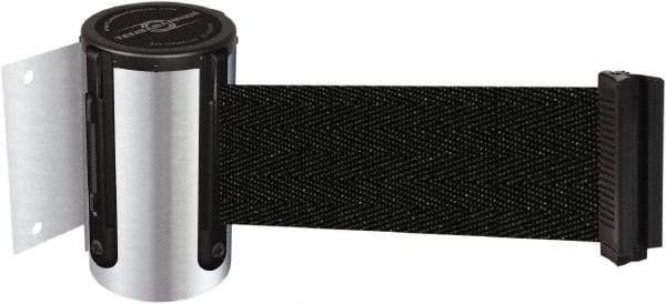 Tensator - 4-1/2" High x 7.5' Long x 2" Wide Wall Mount Barrier - Steel, Polished Chrome Finish, Chrome, Use with 898 Wall Receiver - Eagle Tool & Supply