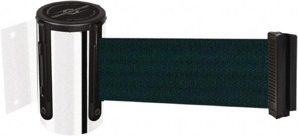 Tensator - 4-1/2" High x 7.5' Long x 2" Wide Wall Mount Barrier - Steel, Polished Chrome Finish, Chrome, Use with 898 Wall Receiver - Eagle Tool & Supply