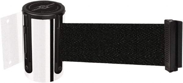 Tensator - 4-1/2" High x 7.5' Long x 2" Wide Wall Mount Barrier - Steel, Polished Chrome Finish, Chrome, Use with 898 Wall Receiver - Eagle Tool & Supply