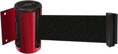 Tensator - 4-1/2" High x 7.5' Long x 2" Wide Wall Mount Barrier - Steel, Red Powdercoat Finish, Red, Use with 898 Wall Receiver - Eagle Tool & Supply
