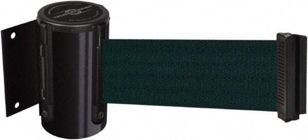 Tensator - 4-1/2" High x 7.5' Long x 2" Wide Wall Mount Barrier - Steel, Black Powdercoat Finish, Black, Use with 898 Wall Receiver - Eagle Tool & Supply