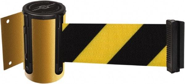 Tensator - 4-1/2" High x 13' Long x 2" Wide Wall Mount Barrier - Steel, Yellow Powdercoat Finish, Yellow, Use with 898 Wall Receiver - Eagle Tool & Supply