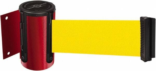 Tensator - 4-1/2" High x 13' Long x 2" Wide Wall Mount Barrier - Steel, Red Powdercoat Finish, Red, Use with 898 Wall Receiver - Eagle Tool & Supply