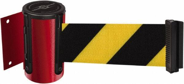 Tensator - 4-1/2" High x 13' Long x 2" Wide Wall Mount Barrier - Steel, Red Powdercoat Finish, Red, Use with 898 Wall Receiver - Eagle Tool & Supply