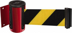 Tensator - 4-1/2" High x 13' Long x 2" Wide Wall Mount Barrier - Steel, Red Powdercoat Finish, Red, Use with 898 Wall Receiver - Eagle Tool & Supply