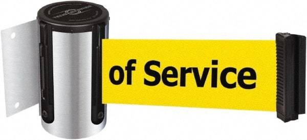 Tensator - 4-1/2" High x 7.5' Long x 2" Wide Wall Mount Barrier - Steel, Polished Chrome Finish, Chrome, Use with 898 Wall Receiver - Eagle Tool & Supply