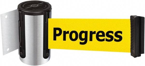 Tensator - 4-1/2" High x 7.5' Long x 2" Wide Wall Mount Barrier - Steel, Polished Chrome Finish, Chrome, Use with 898 Wall Receiver - Eagle Tool & Supply