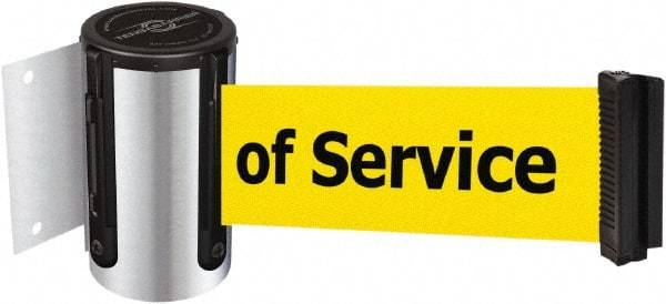 Tensator - 4-1/2" High x 13' Long x 2" Wide Wall Mount Barrier - Steel, Polished Chrome Finish, Chrome, Use with 898 Wall Receiver - Eagle Tool & Supply