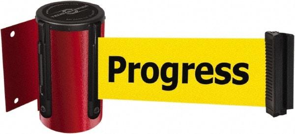 Tensator - 4-1/2" High x 13' Long x 2" Wide Wall Mount Barrier - Steel, Red Powdercoat Finish, Red, Use with 898 Wall Receiver - Eagle Tool & Supply