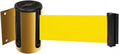 Tensator - 4-1/2" High x 13' Long x 2" Wide Wall Mount Barrier - Steel, Yellow Powdercoat Finish, Yellow, Use with 898 Wall Receiver - Eagle Tool & Supply