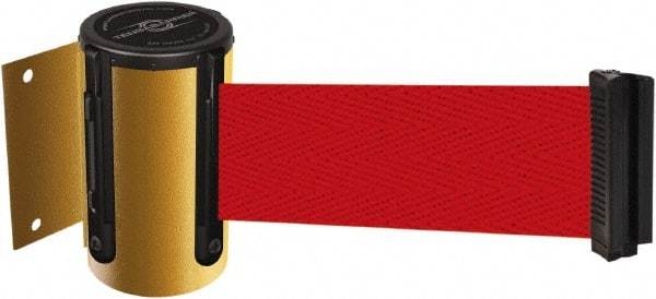 Tensator - 4-1/2" High x 13' Long x 2" Wide Wall Mount Barrier - Steel, Yellow Powdercoat Finish, Yellow, Use with 898 Wall Receiver - Eagle Tool & Supply